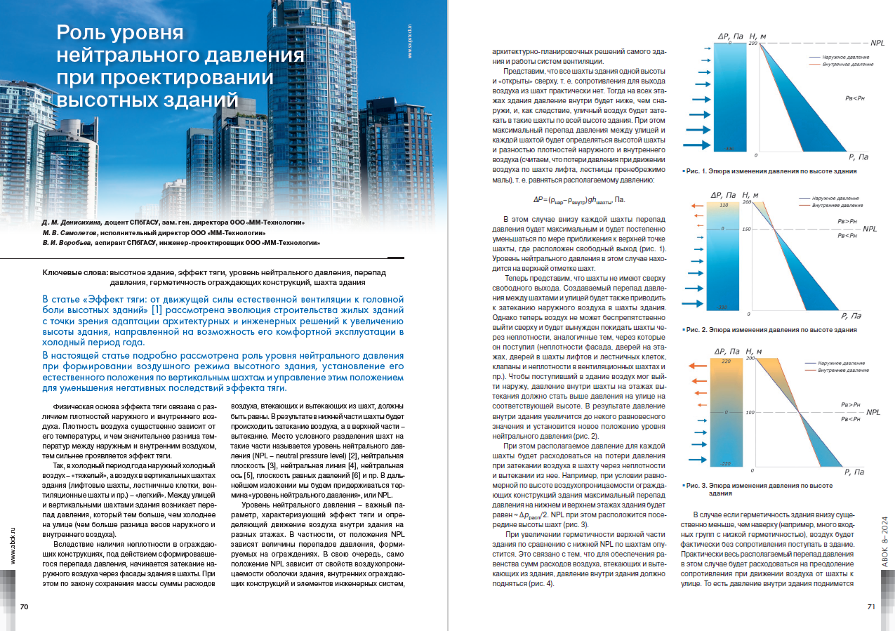 Роль уровня нейтрального давления при проектировании высотных зданий
