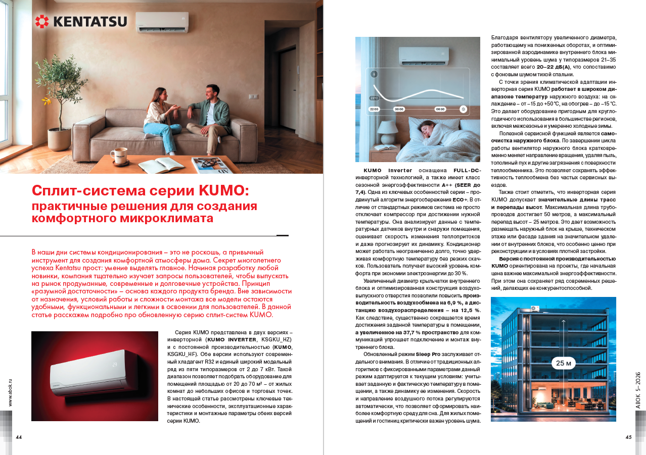 Сплит-система серии KUMO: практичные решения для создания комфортного микроклимата